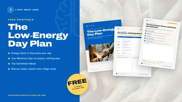 The Low-Energy Day Plan printable pages