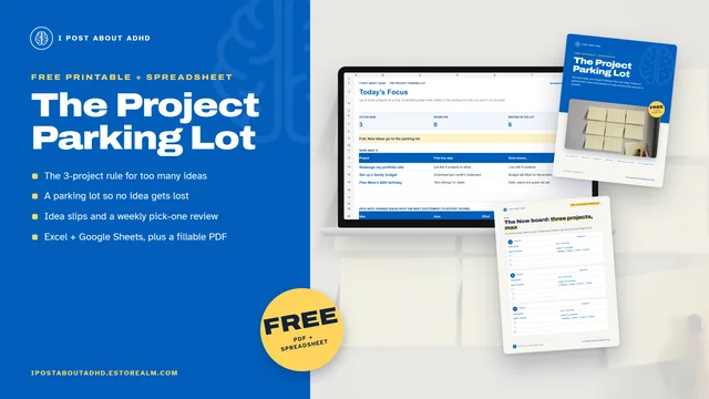 The Project Parking Lot spreadsheet and printable